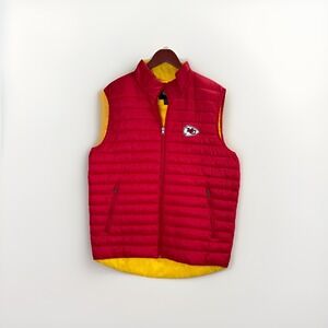 Kansas City Chiefs Red & Yellow Quilted Puffer Vest NFL Official Men's‎ Large